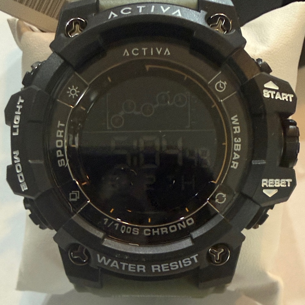 #52 Activa Summit X Invicta Digital Watch, 50mm, Black Face/Green Band